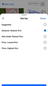 Select Distance: Nearest First